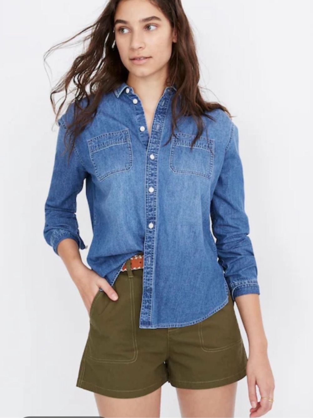 Madewell Blue Denim Button-Down Shirt